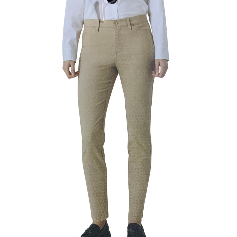 NWT Chaps Trouser Pants Women's 4 Khaki Cotton Blend Stretch Casual Slim